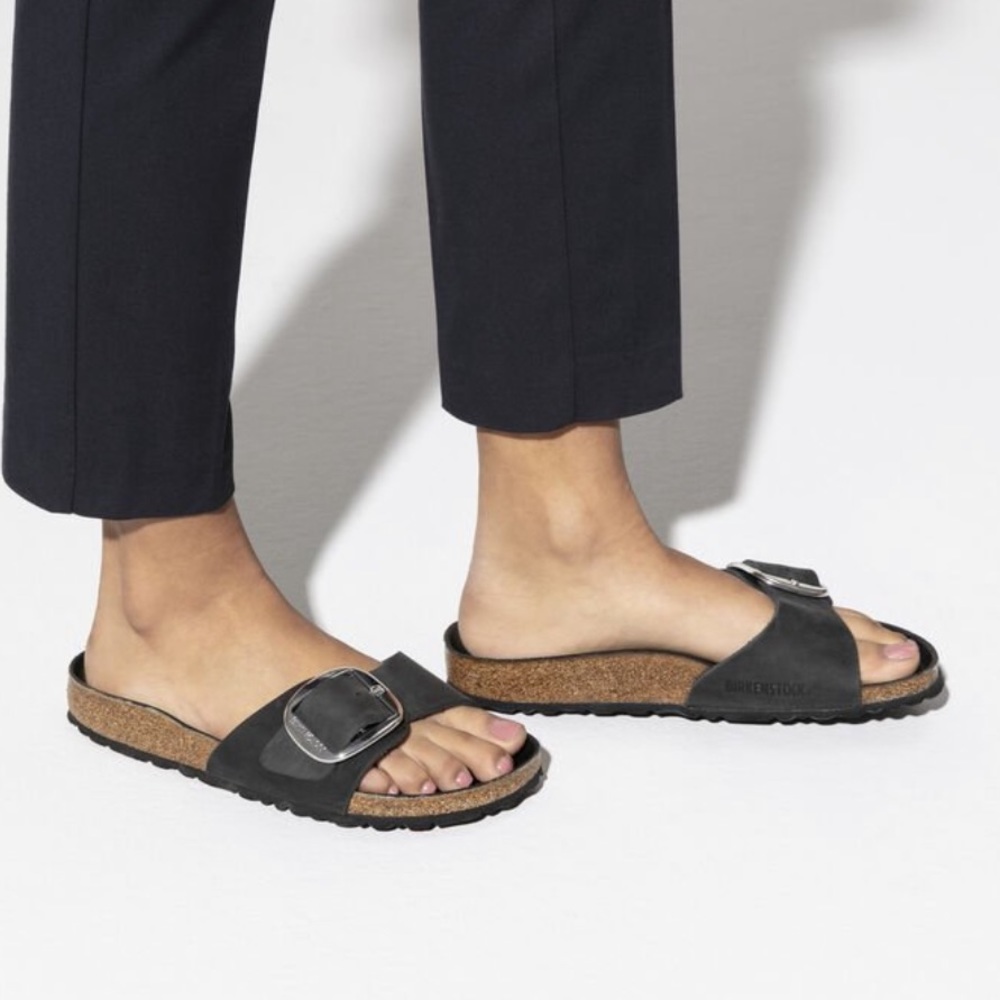Madrid Big Buckle Black Birkenstocks